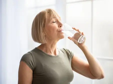 Lady drinking water