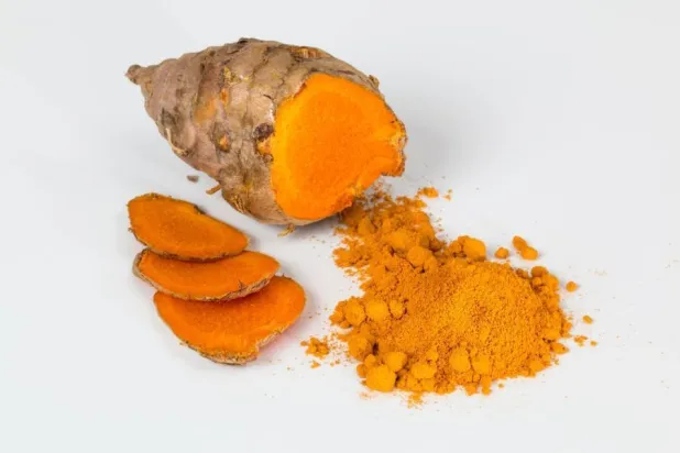 turmeric on a white background