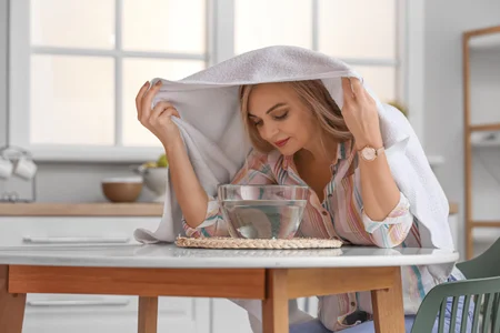 steam inhalation technique at home ayurveda