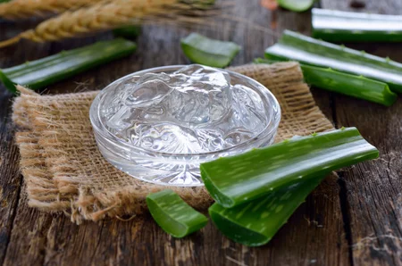 Aloe vera gel natural remedy for sunburn rash