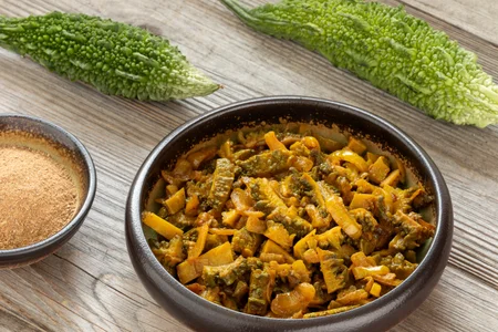 Bitter gourd curry six tastes in ayurveda